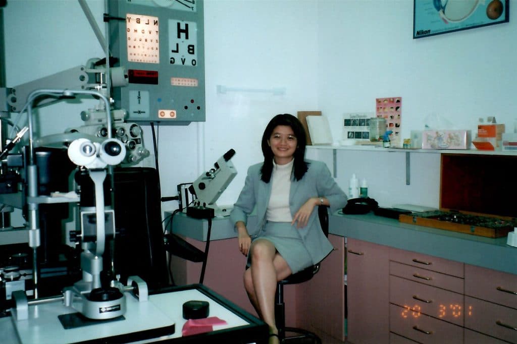 Lucy at one of her first jobs in 2001