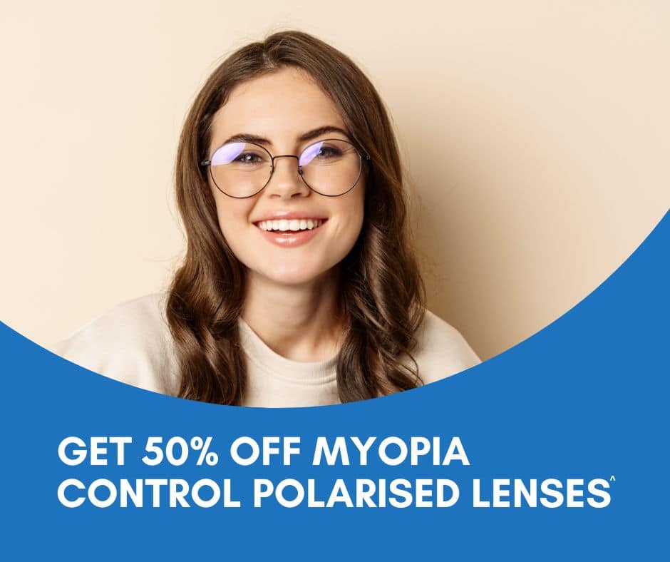 Myopia promotion - Young lady wearing glasses to correct vision