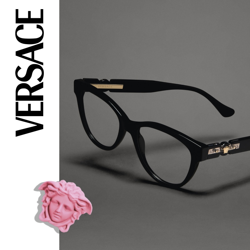 Versace black frame glasses