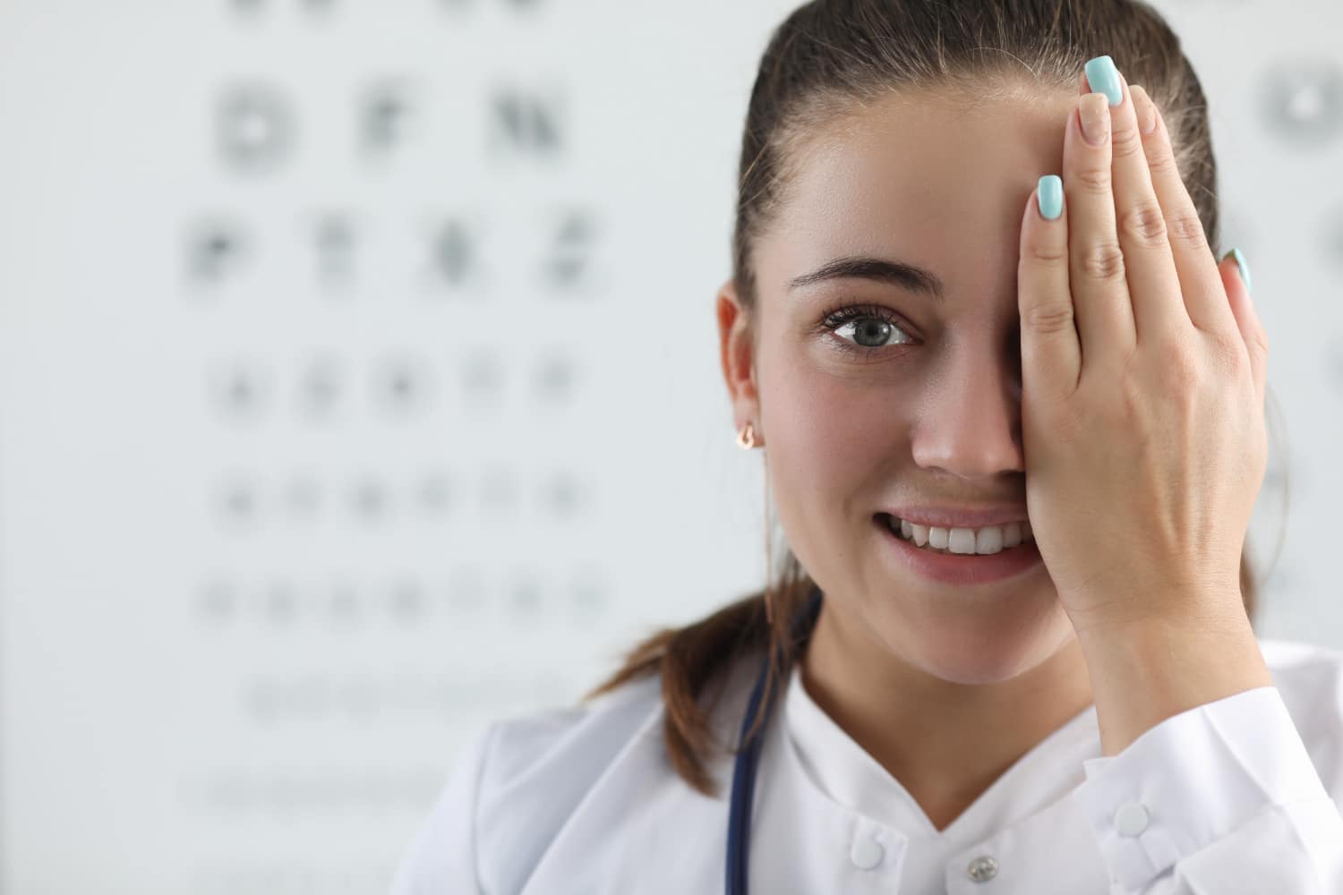 Woman at the optometrist